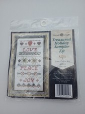 Mill Hill Treasured Holiday Sampler Kit Aida Glass Bead Love, Peace, Joy HTS 10