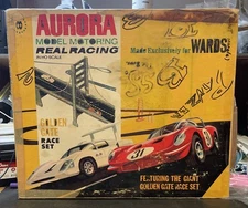 Aurora Model Motoring Golden Gate Race Set HO Scale for Wards W/Extra Slot Cars