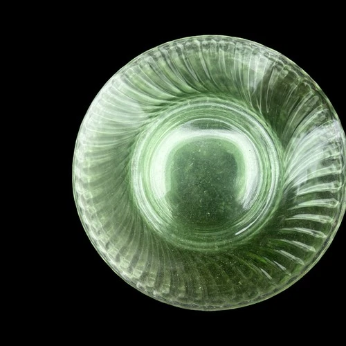 VTG Lot 5 Spiral Green Depression Bread  Dessert Plates 6”