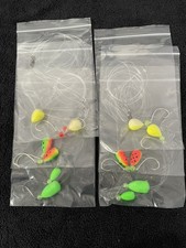 6 Assorted colored Pompano Rigs. 5/8  Floats.