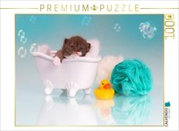Calvendo Puzzle Relax - Kitten In The Bathtub | 1000 Pieces, Finished Size 25.2