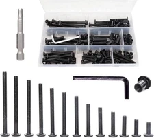 Binifimux 114Pcs Black M6 Hex Drive Socket Cap Bolts Assortment Kit, Allen Head