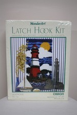NEW - WonderArt Latch Hook Kit Lighthouse Yarn Rug Craft Making Caron
