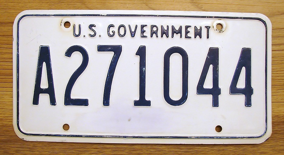 Vintage U.S. Government License Plate # A271044 | eBay