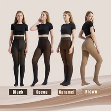 Lavishfit Women Fleece Lined Thermos Tights Translucent Comfortable Extra Warm