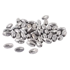 Fish Line Bait Oval Shaped Lead Sinker Shot 7.8 x 4.5mm 50pcs 1g Per Piece