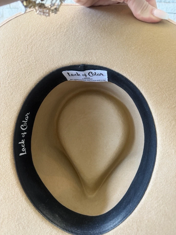 Sombrero ranchero falta de color en color camel (M) 57 cm 100 % lana australiana nuevo sin etiquetas Foto 4 de 4