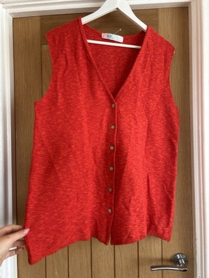 Free People FP Beach Dana rot Strick Pullover Weste Cardigan Gr. M