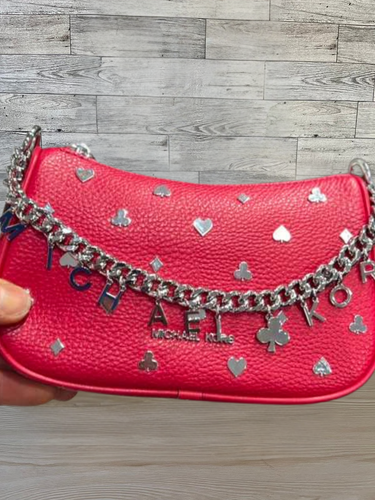 Michael Kors Carmela Pequeña Cartera Bolso de Mano Bandolera de Hombro Frambuesa Oscura - Imagen 5 de 12