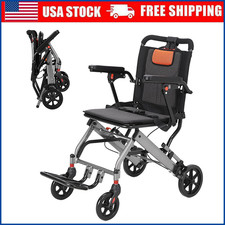 Lightweight Folding Wheelchair with Removable Flip Armrest and Swing Footrests