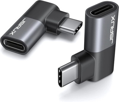 90 Degree USB C Male to Female Adapter 2-Pack, 40Gbps Data Transfer PD 100W Type