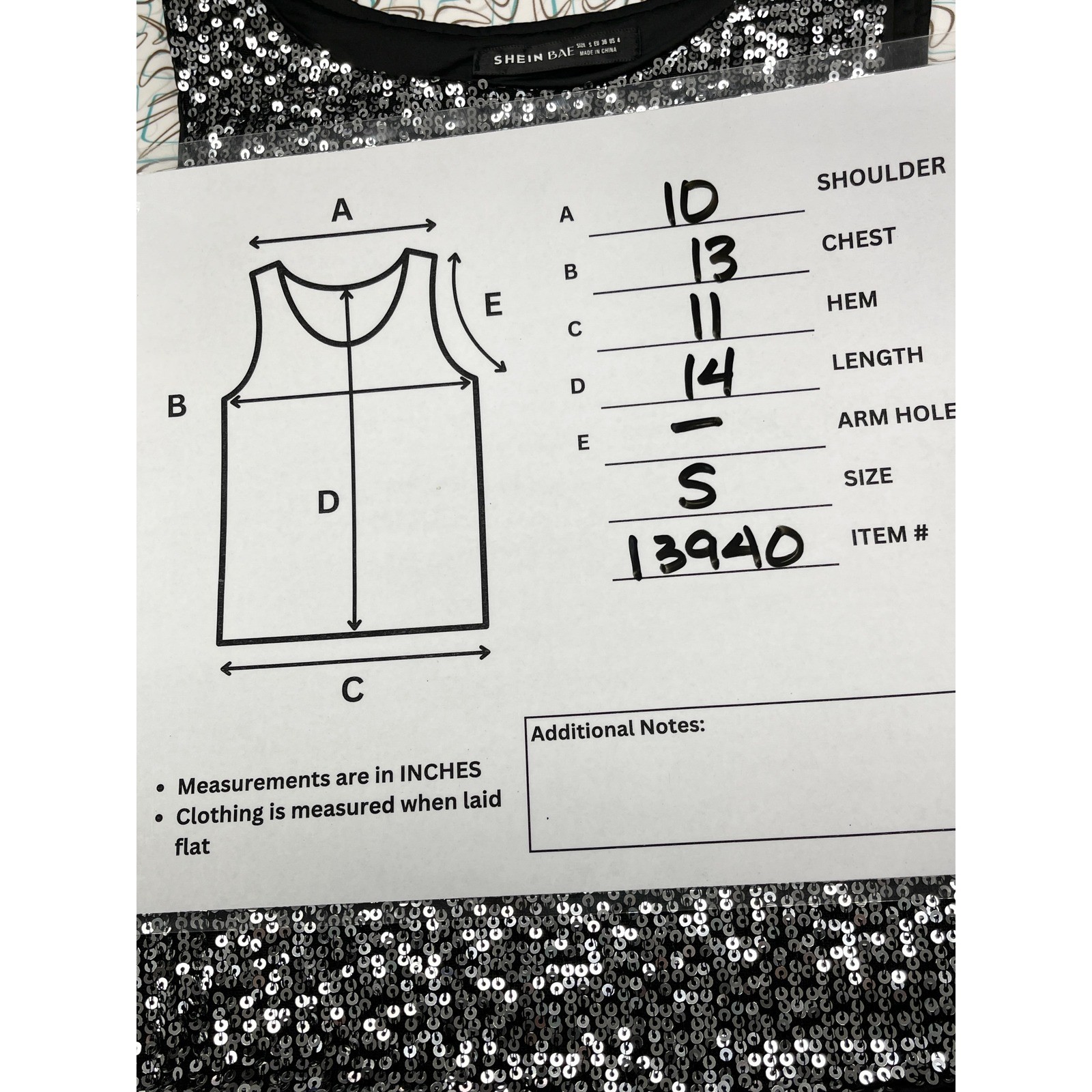 Sequin Side Tie Tank Top Small NYE Club Party Showgirl Glam Festival Shein Bae