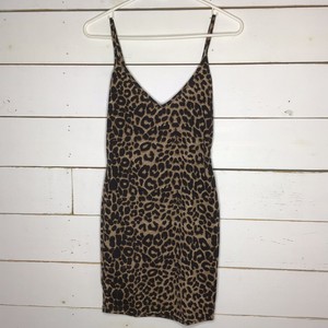 leopard print strappy bodycon dress