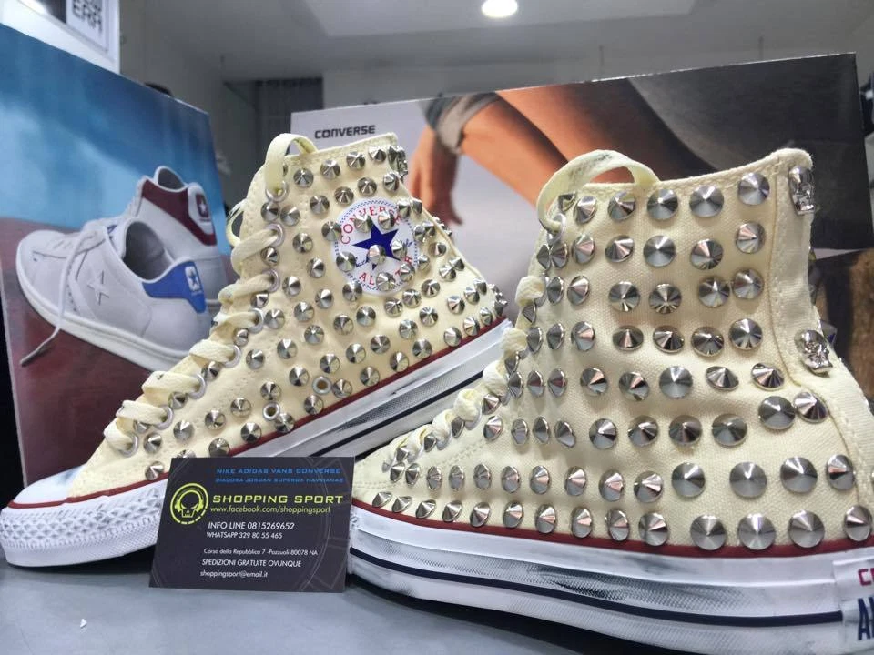Converse con top borchie ebay