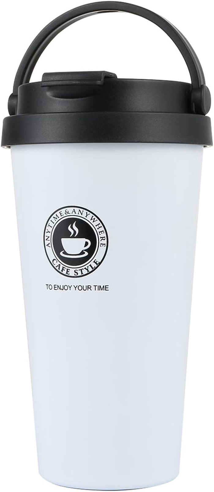 18/8 Stainless Steel Double Wall Vacuum Insulated Travel Coffee Mug with Handle/