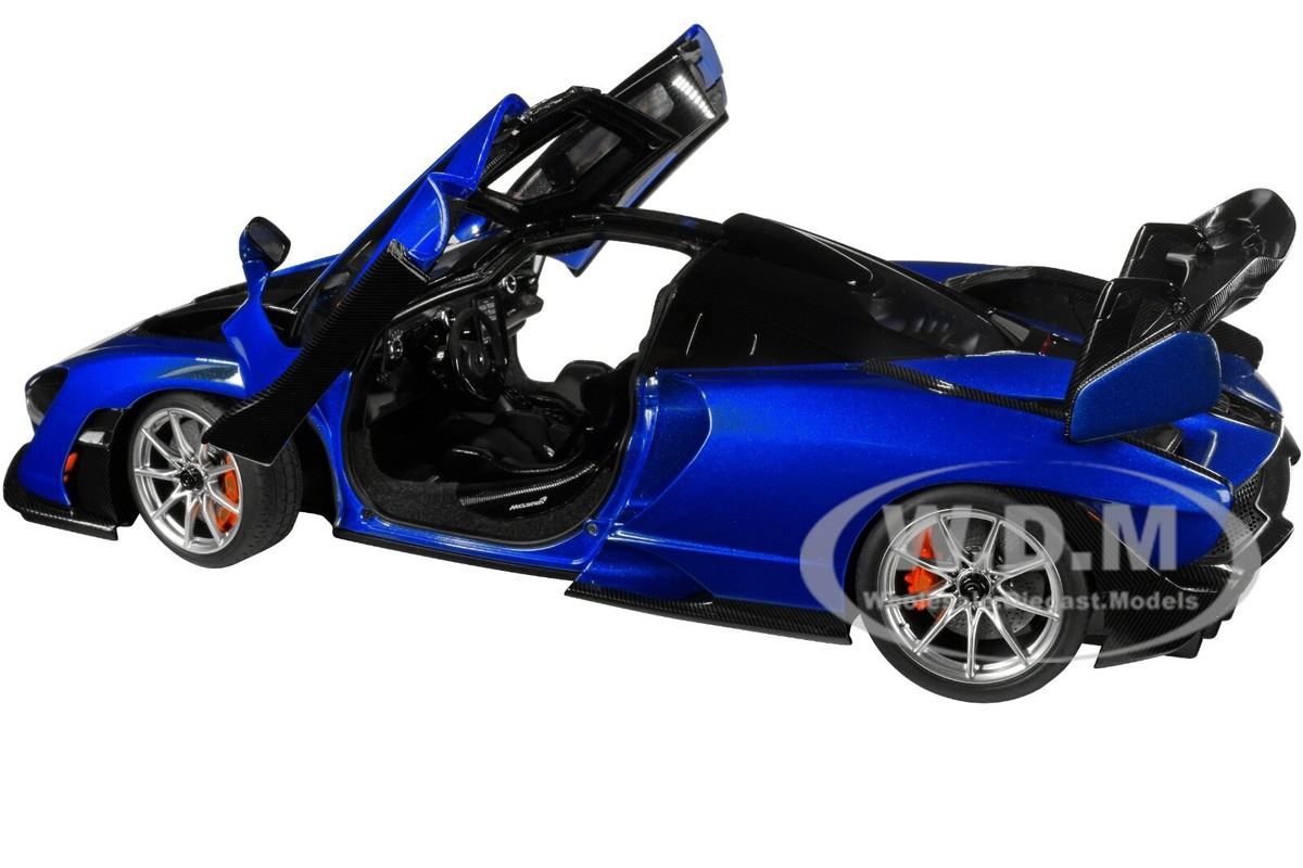 MCLAREN SENNA TROPHY KYANOS BLUE & BLACK & CARBON 1/18 MODEL CAR