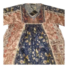 C.O.Z.Y. New With Tags BOHO Beautiful Satin Blouse Size Large