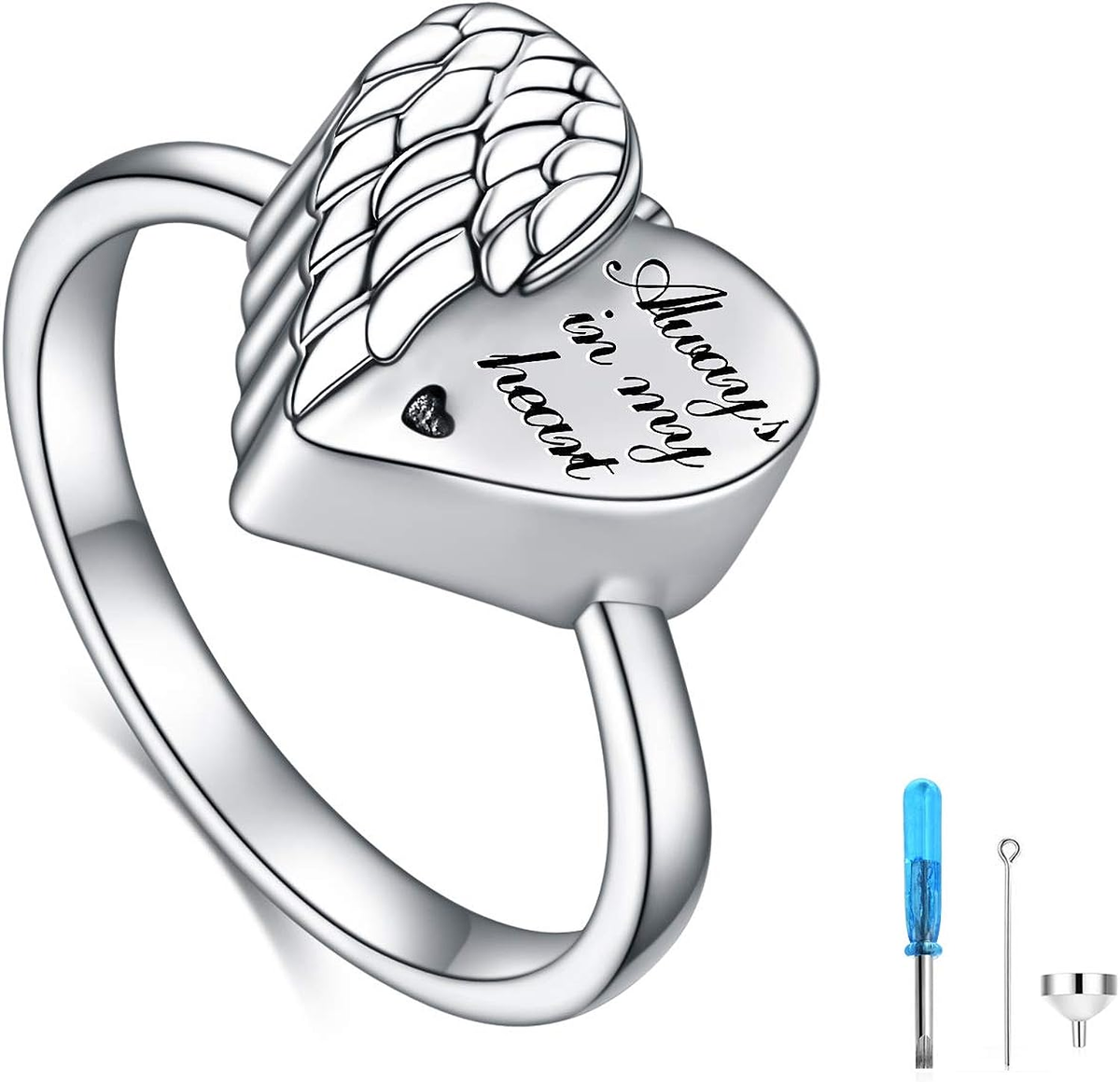 Memorial Ring for Women Cremation Keepsake Jewelry for Ashes  925 Sterling Silver Cremation Urn Ring for Women Cz Memorial Keepsake Jewelry main image 0