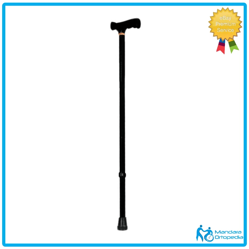 TERMIGEA BASTONE IN ALLUMINIO CON PUNTALE ANTISCIVOLO E MANICO IN LEGNO PER ANZIANI