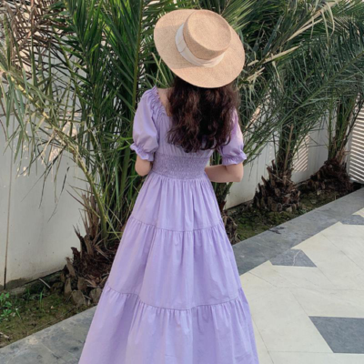 open lace back dress (Last Chance) Dreamy Pastel Lavender Prairie Dress S I Retro Fairy main image 0