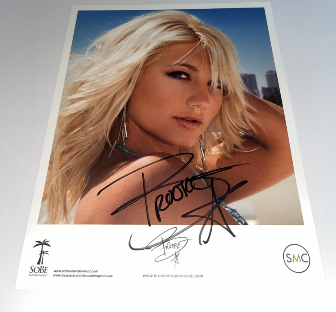HOT BROOKE HOGAN SIGNED MUSIC PROMO 8X10 PHOTO W/COA PSA JSA GUARANT HULK HOGAN 