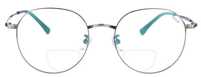 Bifokalbrille Freya in Messing patiniert mit Sehstärke und Addition R/L gleich