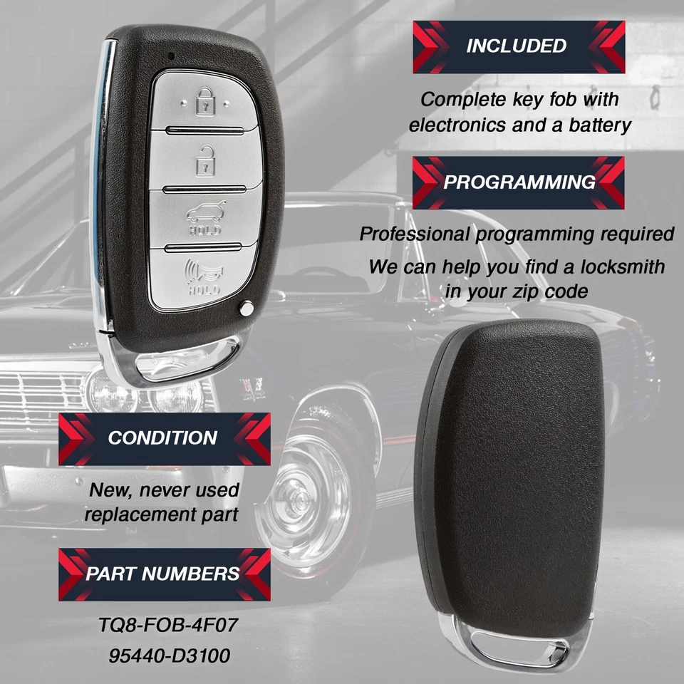 Key Fob Remote Replacement for 2016 2017 Hyundai Tucson TQ8-FOB-4F07 Foto 4 de 4