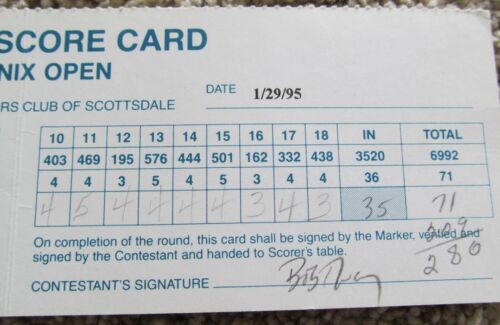 TOURNAMENT SCORECARD-1995 PHOENIX OPEN-SIGNED BY 2 PGA CHAMPIONSHIP WINNERS - Picture 3 of 5