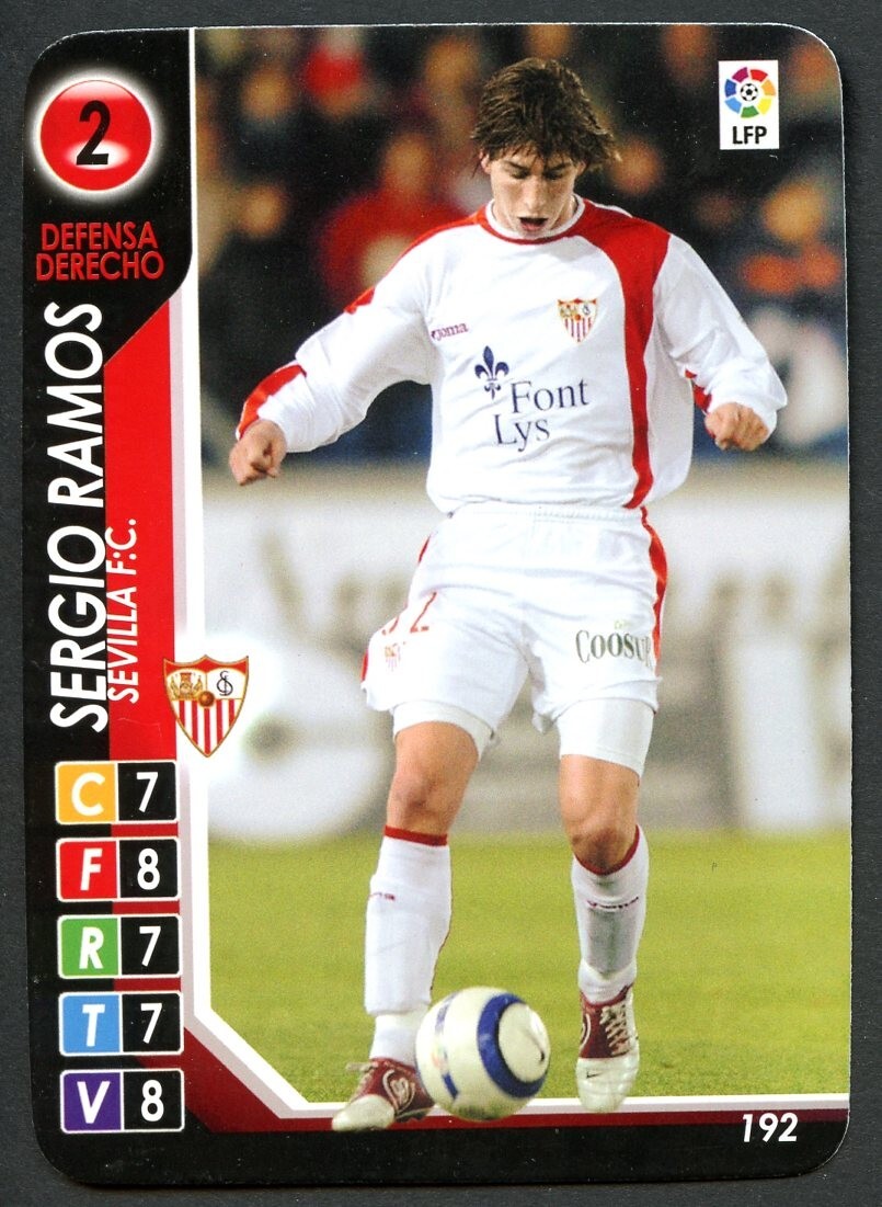 Tarjeta de novato Panini Derby Total Sergio Ramos #192 2004-05 RC Sevilla F.C.