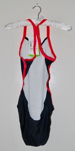 NWT Aqua Sphere Women's Cindy Navy Blue with Coral 1-pc Tank Swimsuit sz 10 14 - Picture 8 of 15
