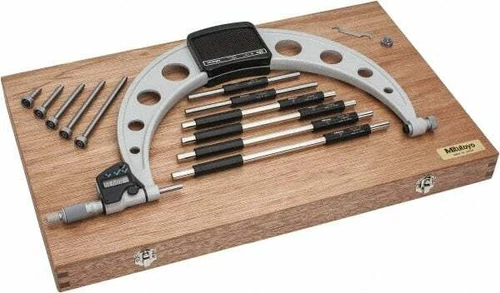 Mitutoyo 340-352-30 Interchangeable Digital Micrometer Anvil Set, 6-12" Range