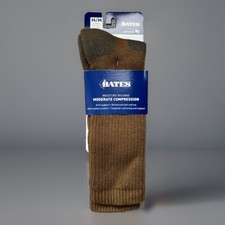 Bates Moderate Compression Socks Moisture Wicking - Brown