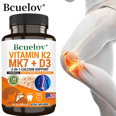Vitamin K2+D3 2-In-1 Calcium Support Energy&Stress Support,Healthy Bones&Heart