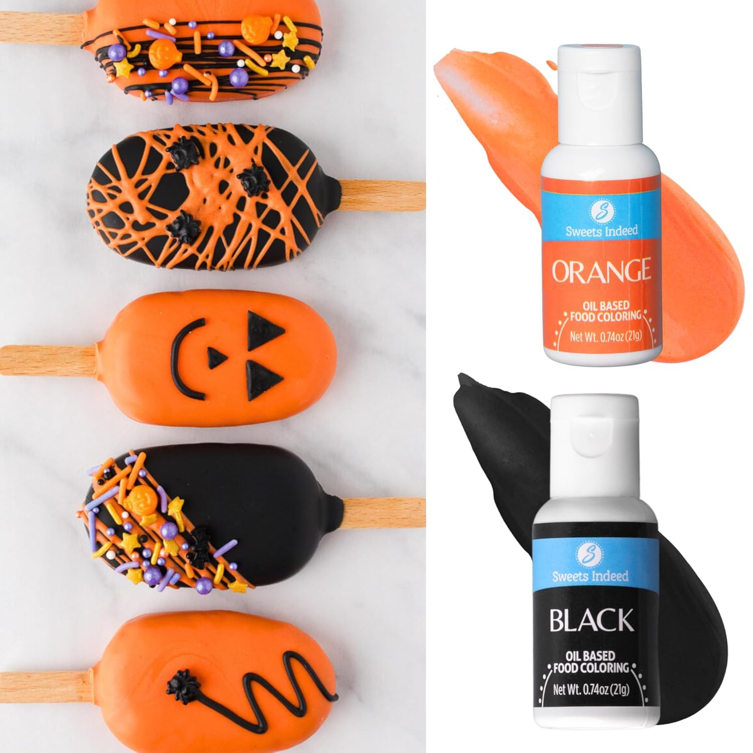 Based Food Coloring Vegan Orange Black 2 Pack Usa Seller