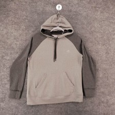 Adidas Sweatshirt Womens Large Hoodie Gray Fleece w Pouch Logo