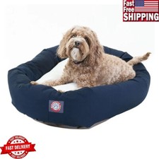Bagel Pet Bed Comfort Durable Soft Water Resistant Machine Washable Medium Blue