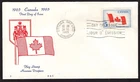 CANADA MAPLE LEAF FLAG  H&E CACHET FDC 1965 UNADDR