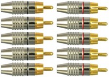 Rca Plug Solder Gold Audio Video Connectors 10 Pack