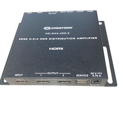 Crestron HDMI HD-DA2-4KZ-E 4K60 4:4:4 HDR Distribution Amplifier (Unit Only)