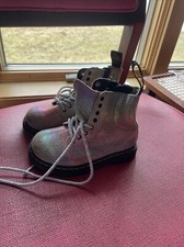 Dr Martens Kids Girls Rainbow Iridescent Airwair Pascal Toddler Sz Us 7