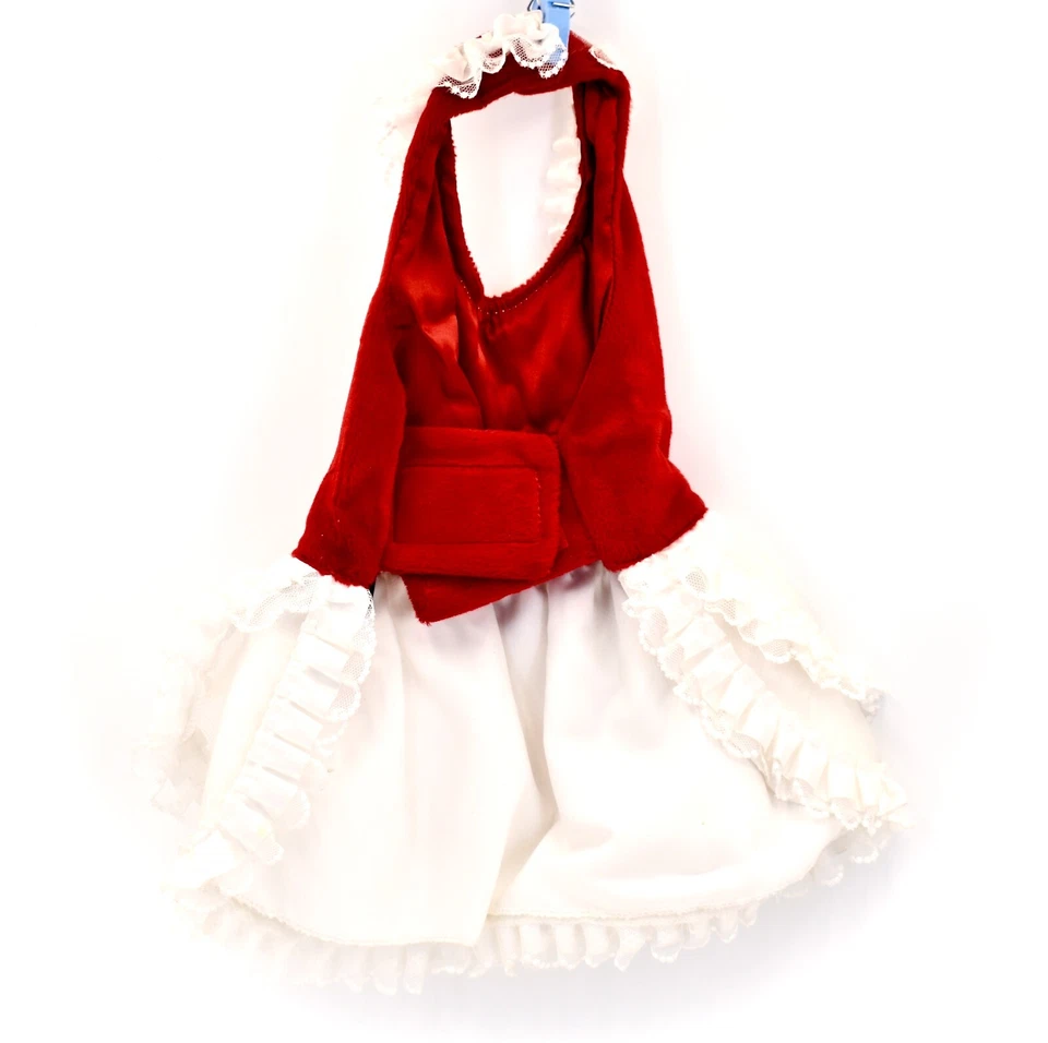 Vestido de fiesta de terciopelo rojo, falda blanca de encaje en capas, lazo de terciopelo con cristal, rosas rojas, sM Foto 2 de 2