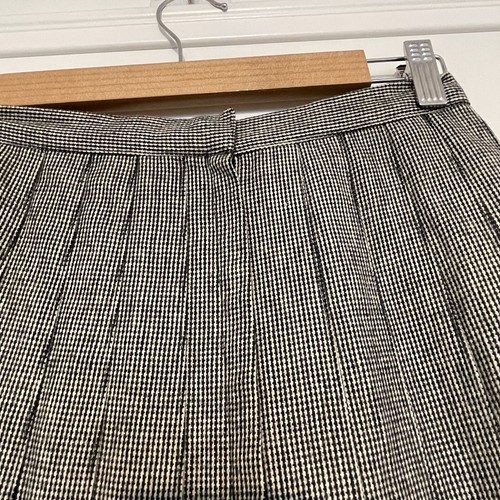 Vtg Skirt Herringbone Pleated Wool Evan Picone knee length Union Made US Size 10 - Picture 6 of 10