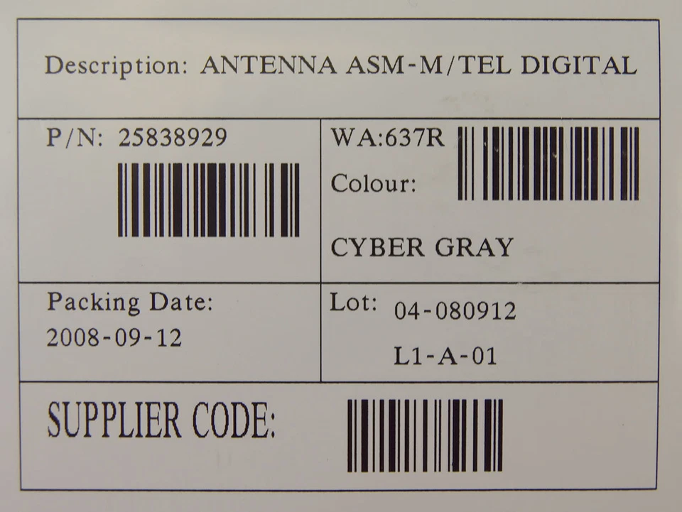 Cadillac DTS 2009-2011 cubierta de antena techo SharkFin Cyber Gray 637R 25838934 Foto 4 de 4