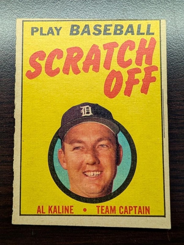 1970 TOPPS BASEBALL SCRATCH OFF AL KALINE TIGERS TEAM CAPTAIN CARD UNSCRATCHED