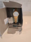 Vintage Never Worn Timex Gold Tone Cocktail Watch with Indiglo and Box Working