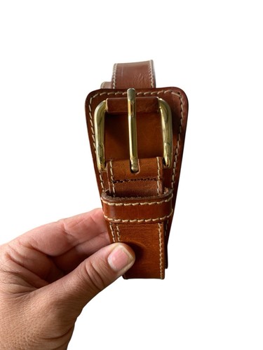 VTG TAROX Women's Brown Leather Belt Size Medium Made In Italy 40 in Tip to Tip - Picture 2 of 14