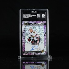 2023 OPC Platinum Violet Pixels Autograph Kevin Korchinski RC Rookie TAG 10 #/99