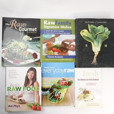 Lot of 5 RAW Food Cookbooks Live Food  Vegan  Ani Phyo  Matthew Kenney  Boutenko