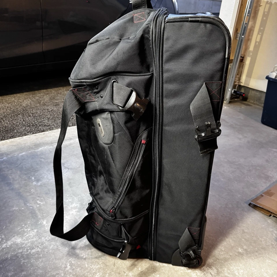 FUL 30" Rolling Wheel Duffel Bag Travel Luggage With Handle Adjustable Suitcase - Image 2 of 4