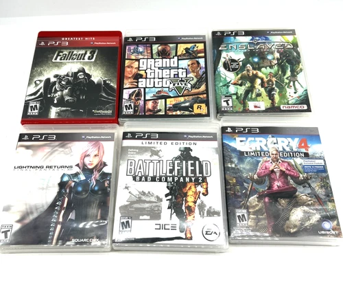 Playstation 3 PS3 Lot of 6 Games Grand Theft Fallout 3 Far cry 4 Enslaved